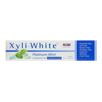 NOW Foods, Solutions, XyliWhite, Toothpaste Gel, Platinum Mint, 6.4 oz (181 g)