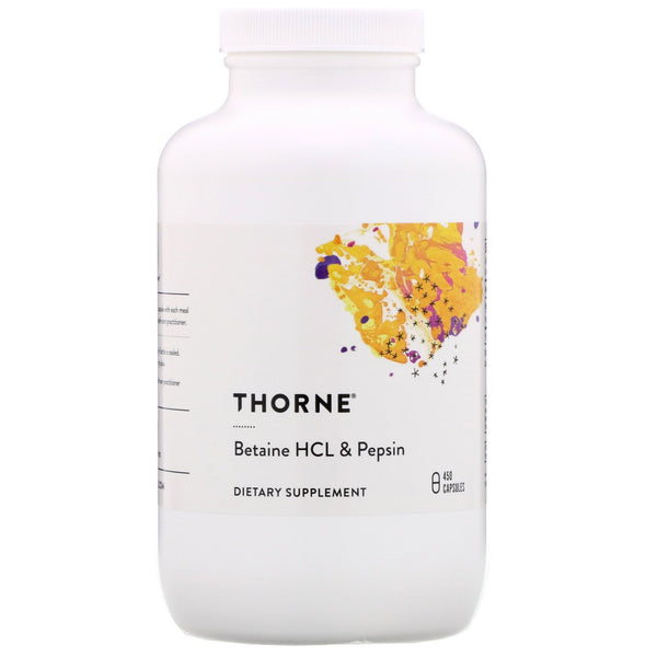 Thorne Research, Betaine HCL & Pepsin, 450 Capsules - The Supplement Shop
