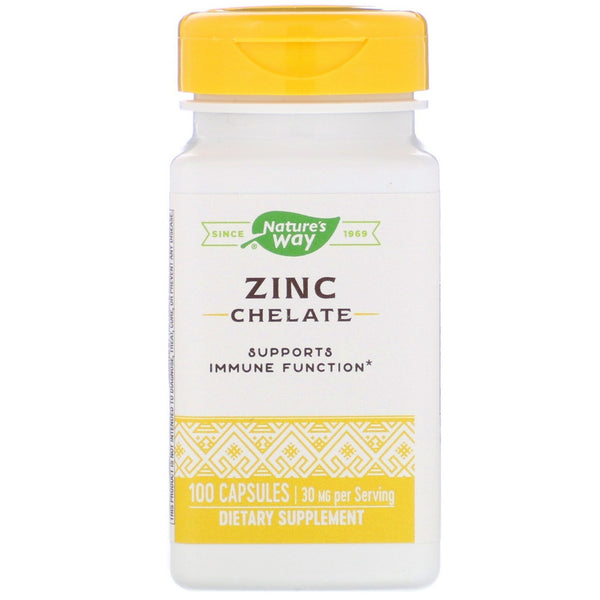Nature's Way, Zinc Chelate, 30 mg, 100 Capsules - The Supplement Shop