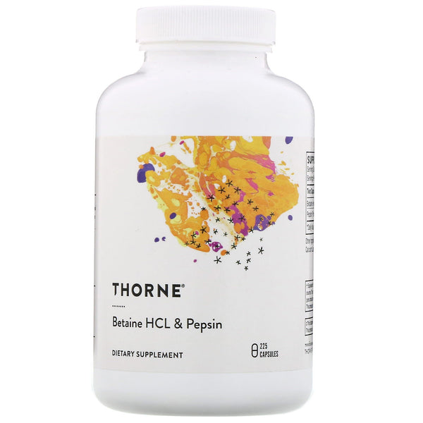 Thorne Research, Betaine HCL & Pepsin, 225 Capsules - The Supplement Shop