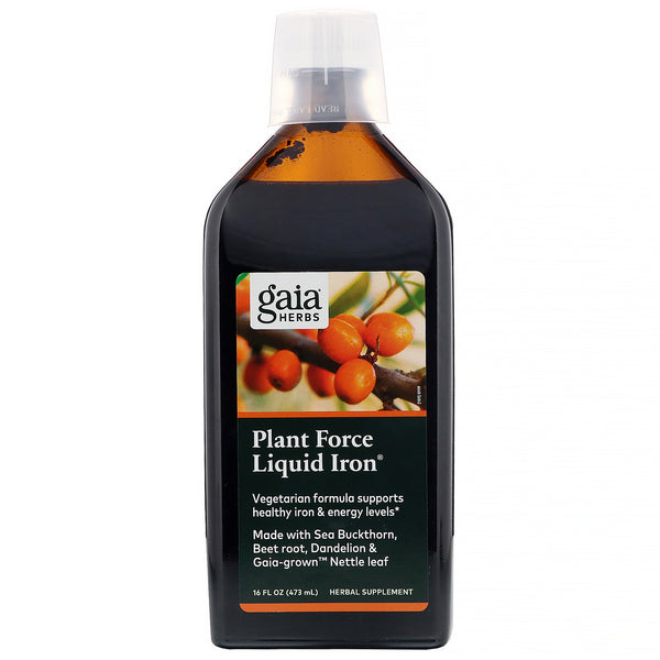 Gaia Herbs, Plant Force Liquid Iron, 16 fl oz (473 ml) - The Supplement Shop