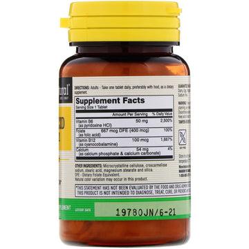 Mason Natural, Folic Acid, B-6 & B-12, 90 Tablets