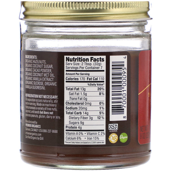 Artisana, Organics, Hazelnut Cacao Spread, 8 oz (227 g) - The Supplement Shop