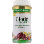 Nature's Bounty, Biotin Gummies, Grape, Orange & Cherry Flavored, 1,000 mcg, 110 Gummies - The Supplement Shop
