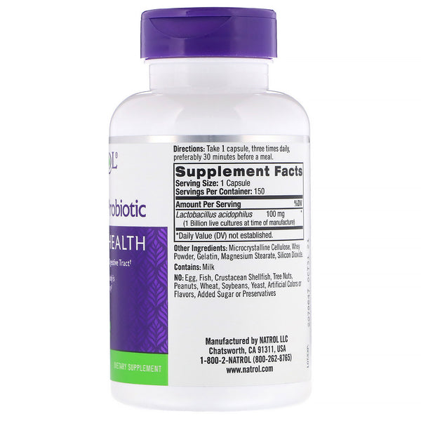 Natrol, Acidophilus Probiotic, 1 Billion, 150 Capsules - The Supplement Shop
