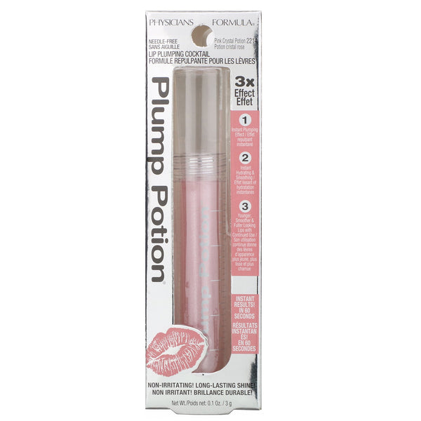 Physicians Formula, Plump Potion, Needle-Free Lip Plumping Cocktail, Pink Crystal Potion 2214, 0.1 oz (3 g) - The Supplement Shop