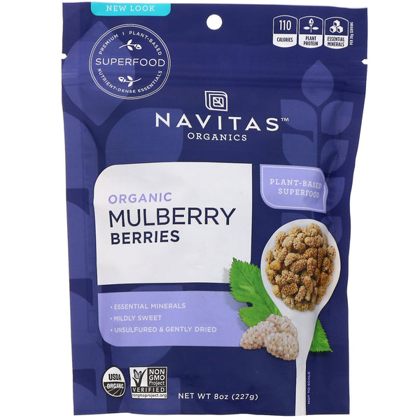 Navitas Organics, Organic Mulberry Berries, 8 oz (227 g) - The Supplement Shop