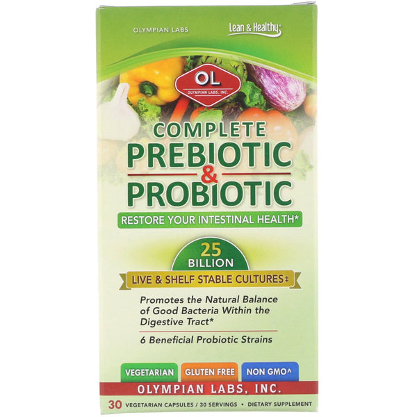 Olympian Labs, Complete Prebiotic & Probiotic, 30 Vegetarian Capsules - The Supplement Shop