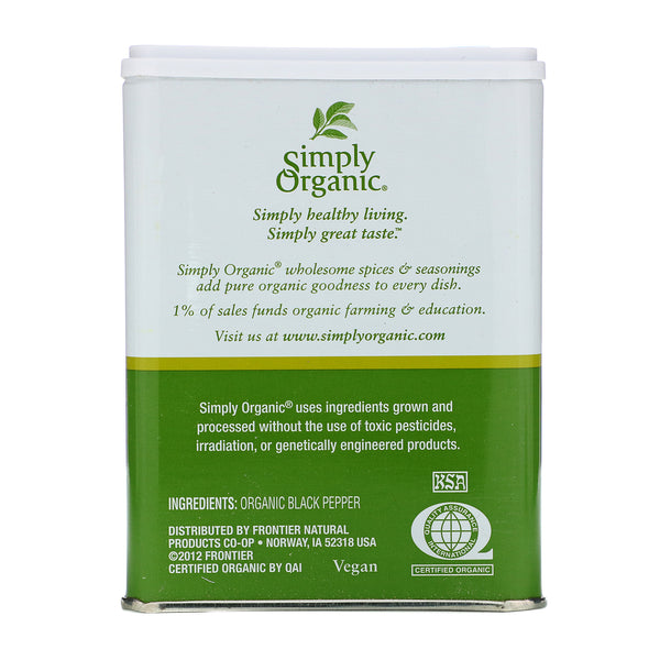 Simply Organic, Ground Black Pepper, 4 oz (113.4 g) - The Supplement Shop