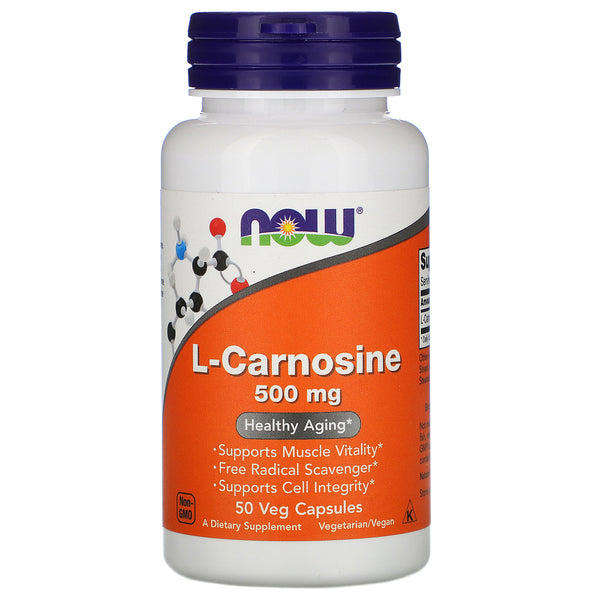 Now Foods, L-Carnosine, 500 mg, 50 Veg Capsules - The Supplement Shop