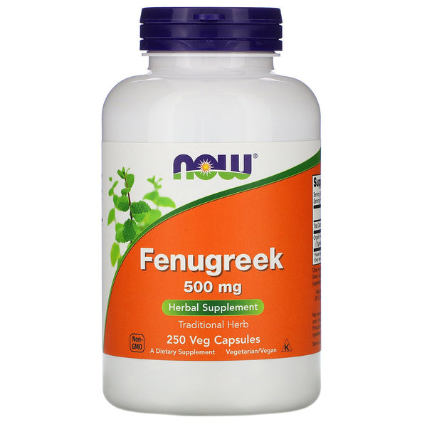Now Foods, Fenugreek, 500 mg, 250 Veg Capsules - The Supplement Shop
