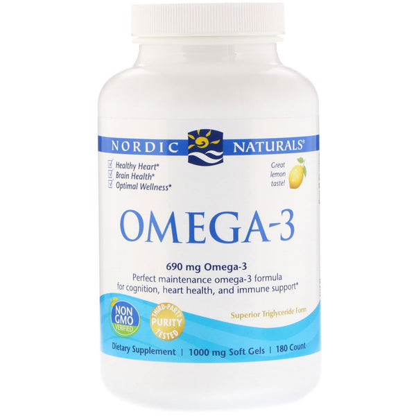 Nordic Naturals, Omega-3, Lemon, 690 mg, 180 Soft Gels - The Supplement Shop