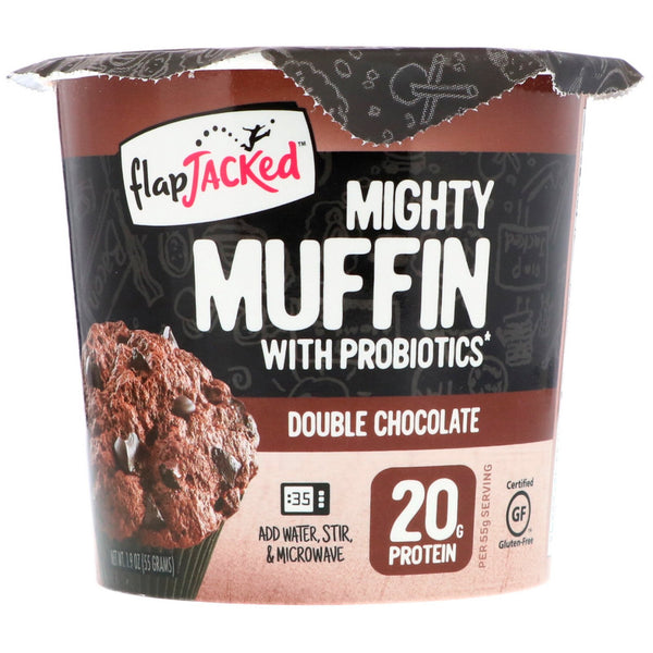 FlapJacked, Mighty Muffin with Probiotics, Double Chocolate, 1.94 oz (55 g) - The Supplement Shop