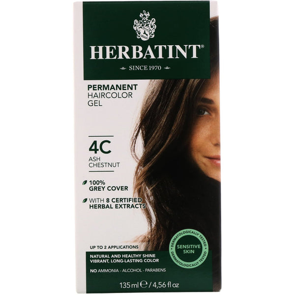 Herbatint, Permanent Haircolor Gel, 4C, Ash Chestnut, 4.56 fl oz (135 ml) - The Supplement Shop