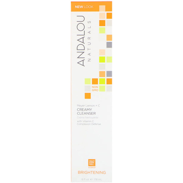 Andalou Naturals, Creamy Cleanser, Meyer Lemon + C, Brightening, 6 fl oz (178 ml) - The Supplement Shop