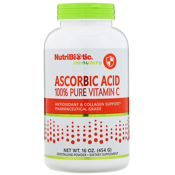 NutriBiotic, Immunity, Ascorbic Acid, 100% Pure Vitamin C, 16 oz (454 g) - The Supplement Shop