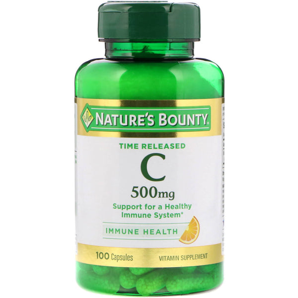 Nature's Bounty, Time Released Vitamin C, 500 mg, 100 Capsules - The Supplement Shop