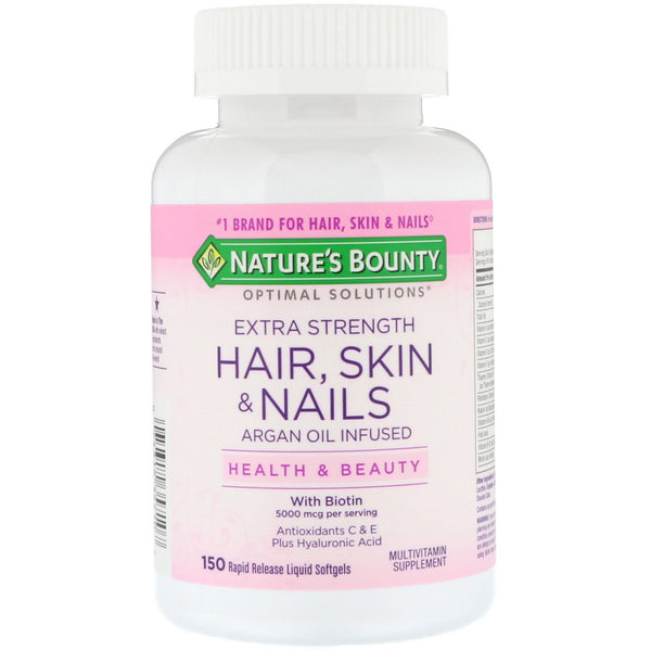 Nature's Bounty, Optimal Solutions, Extra Strength Hair, Skin & Nails, 150 Rapid Release Liquid Softgels - The Supplement Shop