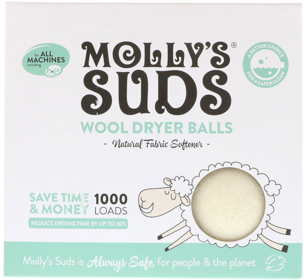 Molly's Suds, Wool Dryer Balls, 3 Balls - The Supplement Shop