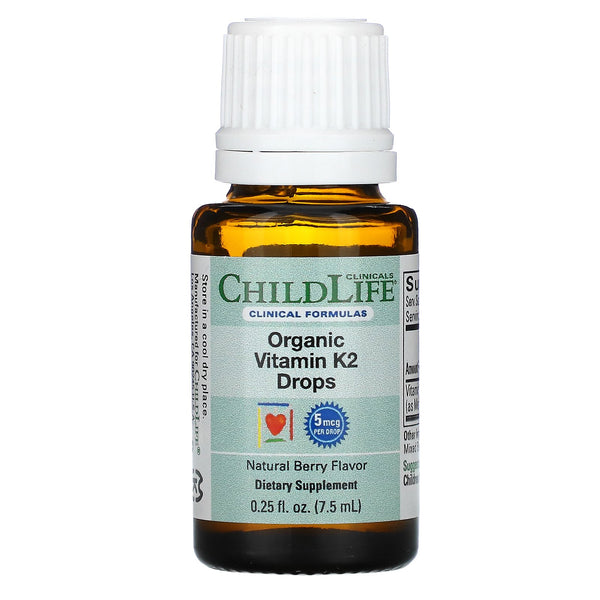 Childlife Clinicals, Organic Vitamin K2 Drops, Natural Berry Flavor , 0.25 fl oz (7.5 ml) - The Supplement Shop