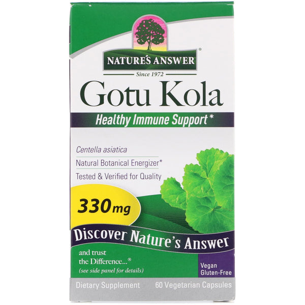 Nature's Answer, Gotu Kola, Healthy Immune Support, 330 mg, 60 Vegetarian Capsules - The Supplement Shop