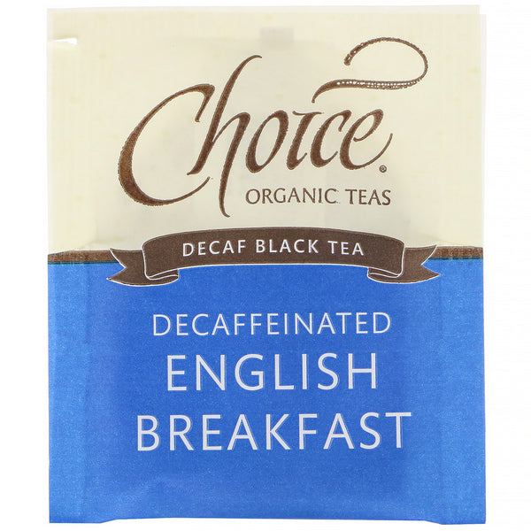 Choice Organic Teas, Organic Decaffeinated English Breakfast, Decaf Black Tea , 16 Tea Bags, 1.12 oz (32 g) - The Supplement Shop