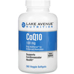Lake Avenue Nutrition, CoQ10 with Bioperine, 100 mg, 365 Veggie Softgels - The Supplement Shop