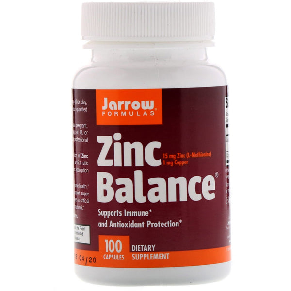 Jarrow Formulas, Zinc Balance, 100 Capsules - The Supplement Shop