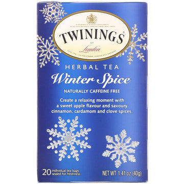 Twinings, Herbal Tea, Winter Spice, Caffeine Free, 20 Tea Bags, 1.41 oz (40 g)