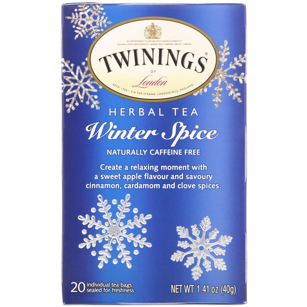 Twinings, Herbal Tea, Winter Spice, Caffeine Free, 20 Tea Bags, 1.41 oz (40 g) - The Supplement Shop