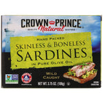 Crown Prince Natural, Skinless & Boneless Sardines, In Pure Olive Oil, 3.75 oz (106 g) - The Supplement Shop