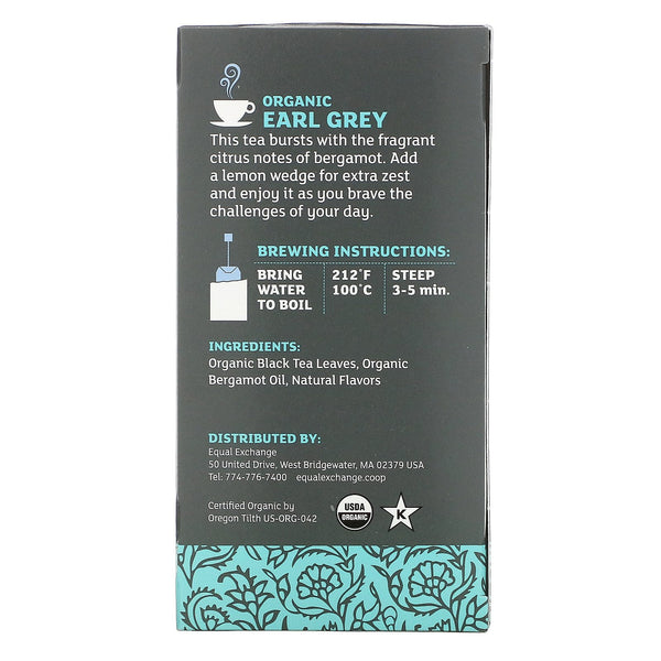 Equal Exchange, Organic Earl Grey, Black Tea, 20 Tea Bags, 1.41 oz (40 g) - The Supplement Shop