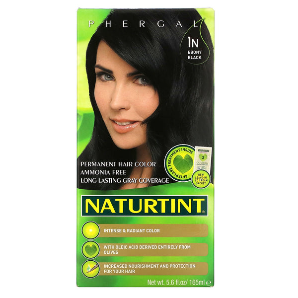 Naturtint, Permanent Hair Color, 1N Ebony Black, 5.6 fl oz (165 ml) - The Supplement Shop
