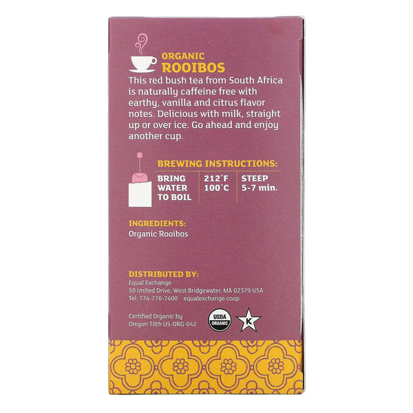 Equal Exchange, Organic Rooibos, Herbal Tea, 20 Tea Bags, 1.41 oz (40 g) - The Supplement Shop