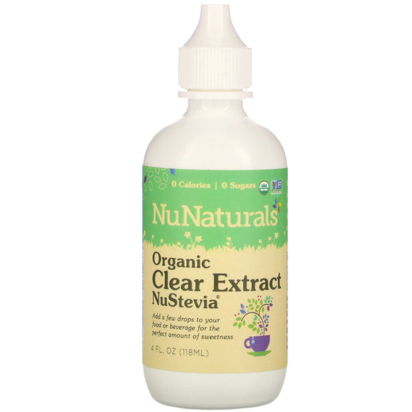 NuNaturals, NuStevia, Organic Clear Extract, 4 fl oz (118 ml) - The Supplement Shop