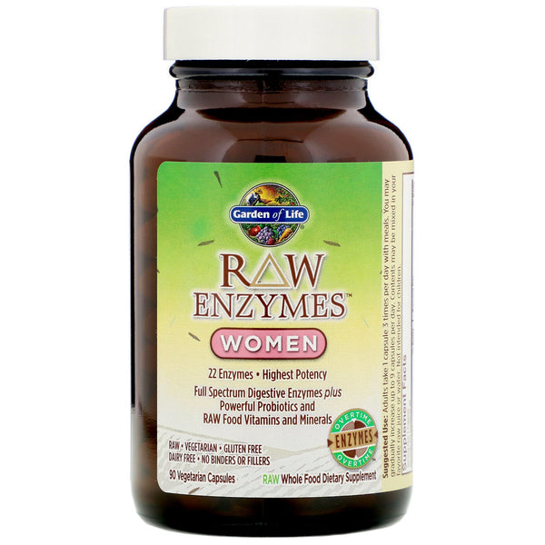 Garden of Life, RAW Enzymes, Women, 90 Vegetarian Capsules - The Supplement Shop