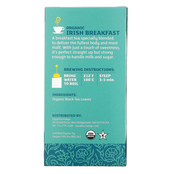 Equal Exchange, Organic Irish Breakfast, Black Tea, 20 Tea Bags, 1.41 oz (40 g)