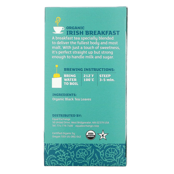 Equal Exchange, Organic Irish Breakfast, Black Tea, 20 Tea Bags, 1.41 oz (40 g) - The Supplement Shop