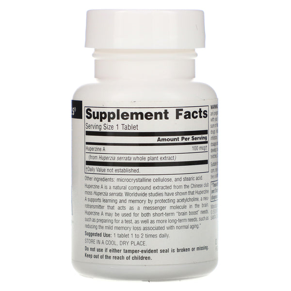 Source Naturals, Huperzine A, 100 mcg, 120 Tablets - The Supplement Shop