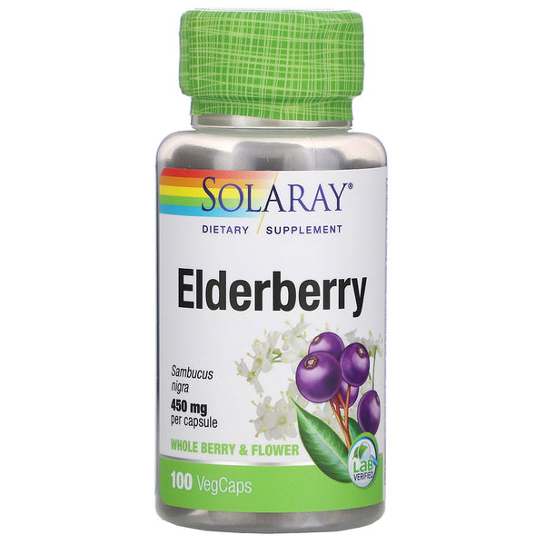 Solaray, Elderberry, 450 mg, 100 VegCaps - The Supplement Shop