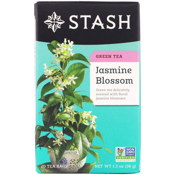 Stash Tea, Green Tea, Jasmine Blossom, 20 Tea Bags, 1.3 oz (38 g) - The Supplement Shop