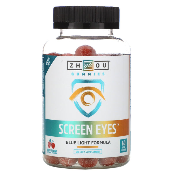 Zhou Nutrition, Screen Eyes, Tropical Berry, 60 Vegan Gummies - The Supplement Shop