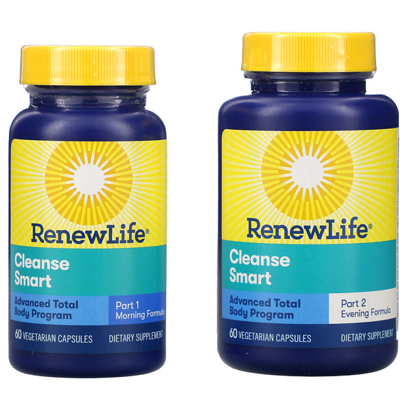 Renew Life, Cleanse Smart, 2 Bottles, 60 Vegetarian Capsules Each - The Supplement Shop