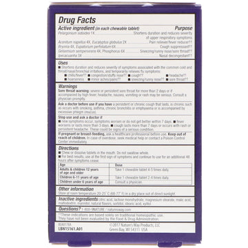 Nature's Way, Umcka®, Cold + Flu Relief Chewables, Ages 6+, Orange, 20 Tablets