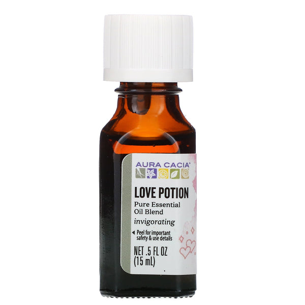 Aura Cacia, Pure Essential Oil, Love Potion, .5 fl oz (15 ml) - The Supplement Shop