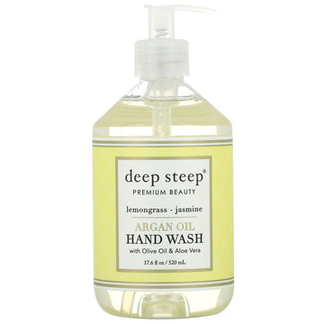 Deep Steep, Argan Oil Hand Wash, Lemongrass-Jasmine, 17.6 fl oz (520 ml)