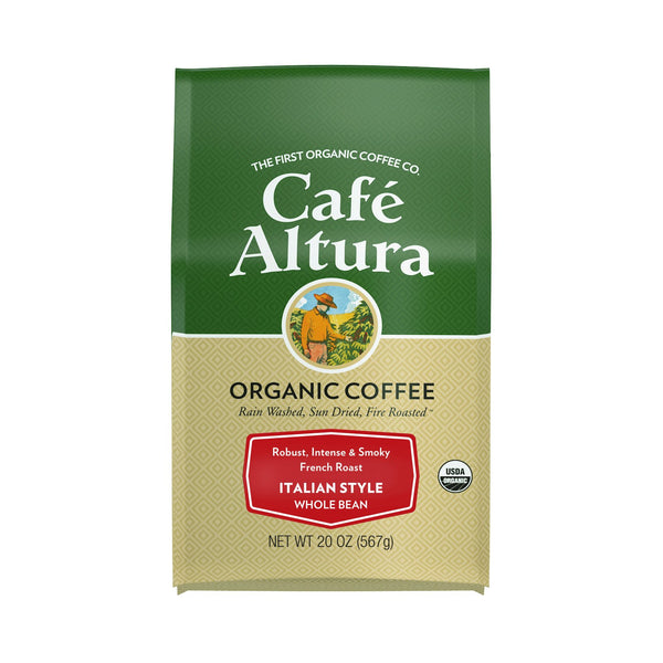 Cafe Altura, Organic Coffee, Italian Style, French Roast, Whole Bean, 20 oz (567 g) - The Supplement Shop