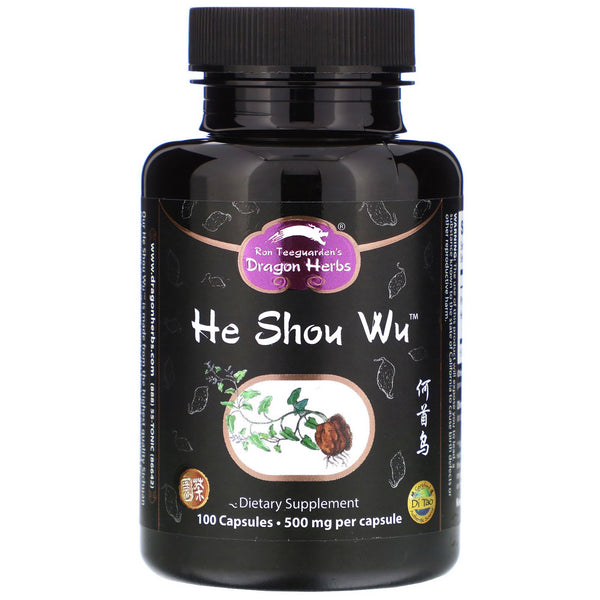 Dragon Herbs, He Shou Wu, 500 mg, 100 Capsules - The Supplement Shop