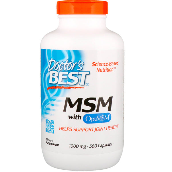 Doctor's Best, MSM with OptiMSM, 1,000 mg, 360 Capsules - The Supplement Shop