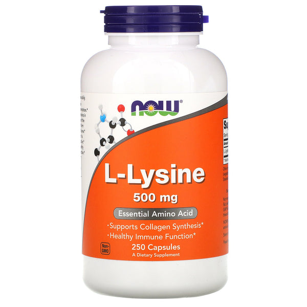 Now Foods, L-Lysine, 500 mg, 250 Capsules - The Supplement Shop